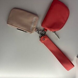 Lululemon Pink and Red Wristlet Set